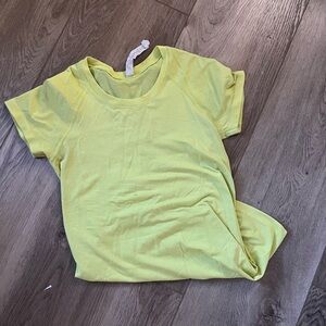 Lululemon Athletica Yellow Short Sleeve Tee (small staining)